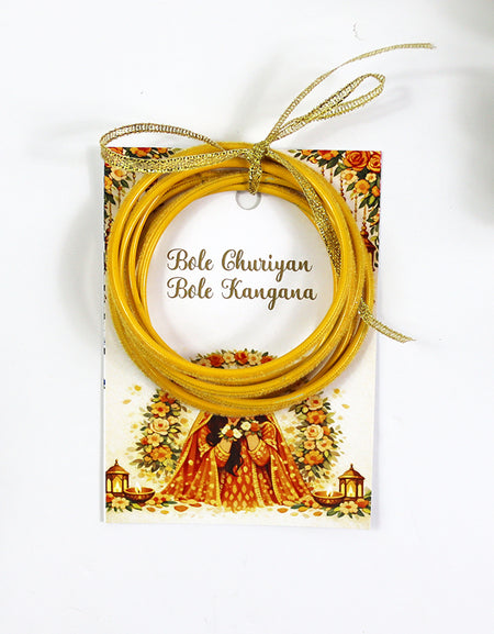 A7 Yellow 16 - Churiyan Bangle Gift Cards | Mehndi Wedding Favours | Bangle Holder Cards (Copy)