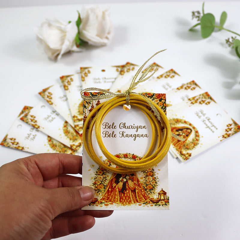 A7 Yellow 16 - Churiyan Bangle Gift Cards | Mehndi Wedding Favours | Bangle Holder Cards (Copy)
