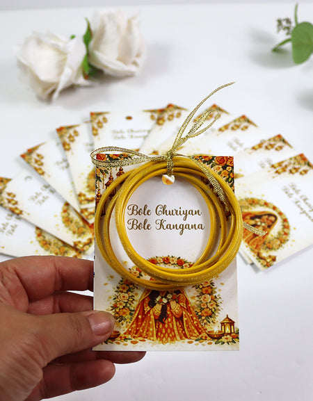 A7 Yellow 16 - Churiyan Bangle Gift Cards | Mehndi Wedding Favours | Bangle Holder Cards (Copy)