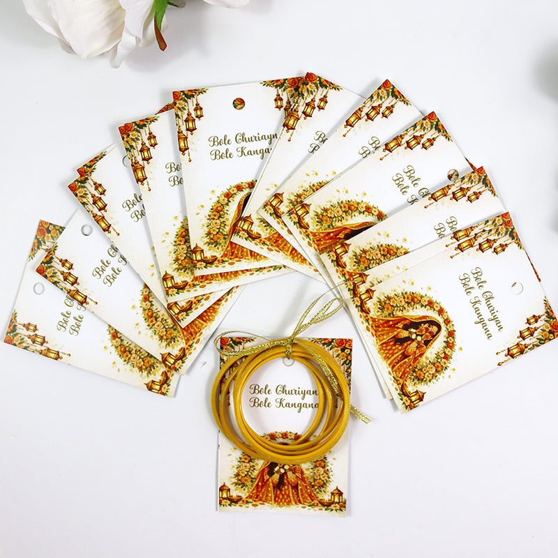 A7 Yellow 16 - Churiyan Bangle Gift Cards | Mehndi Wedding Favours | Bangle Holder Cards (Copy)