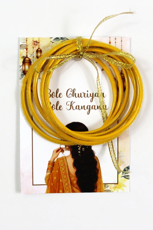 Load image into Gallery viewer, A7 Yellow 26 - Churiyan Bangle Gift Cards | Mehndi Wedding Favours | Bangle Holder Cards (Copy) (Copy)

