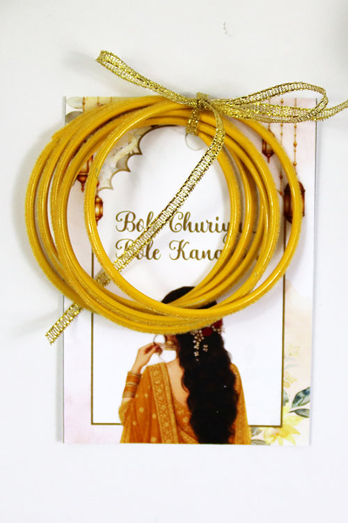 Load image into Gallery viewer, A7 Yellow 26 - Churiyan Bangle Gift Cards | Mehndi Wedding Favours | Bangle Holder Cards (Copy) (Copy)
