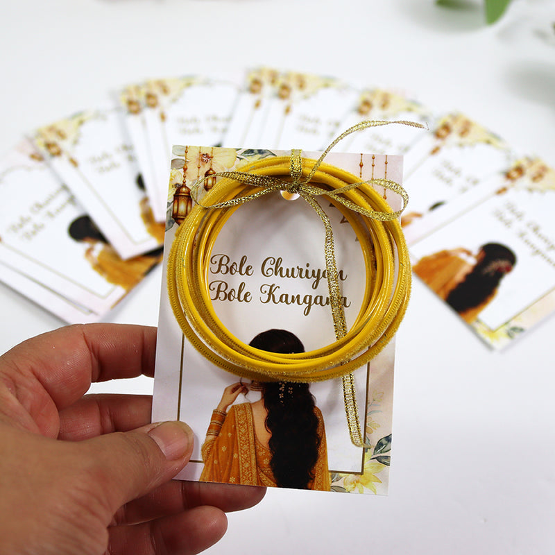 A7 Yellow 26 - Churiyan Bangle Gift Cards | Mehndi Wedding Favours | Bangle Holder Cards (Copy) (Copy)