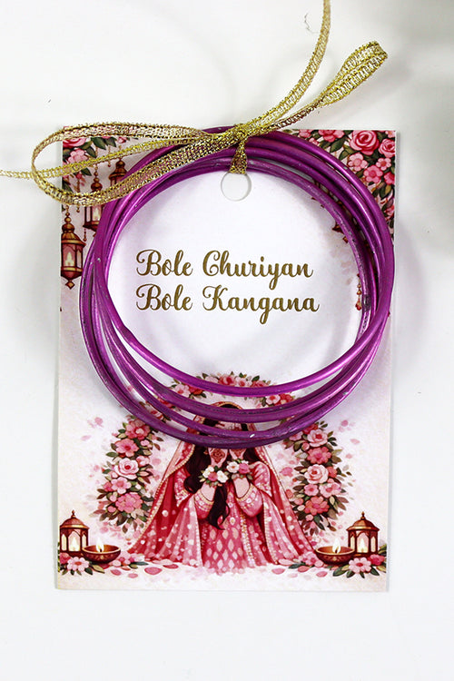 Load image into Gallery viewer, A7 Pink 12 - Churiyan Bangle Gift Cards | Mehndi Wedding Favours | Bangle Holder Cards (Copy) (Copy)
