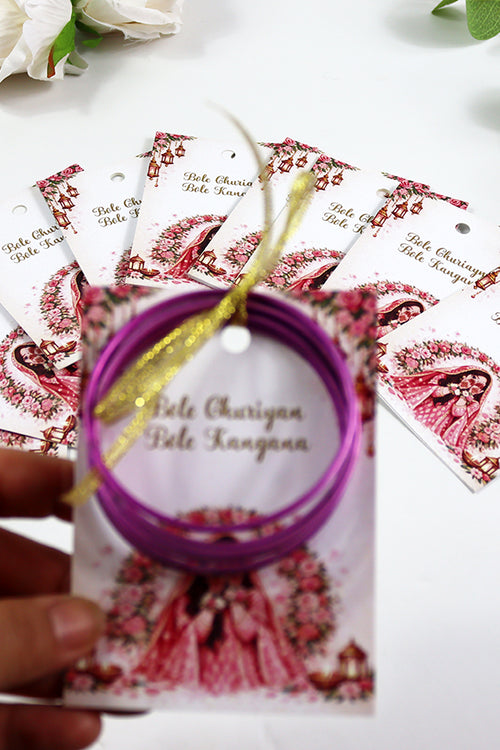 Load image into Gallery viewer, A7 Pink 12 - Churiyan Bangle Gift Cards | Mehndi Wedding Favours | Bangle Holder Cards (Copy) (Copy)
