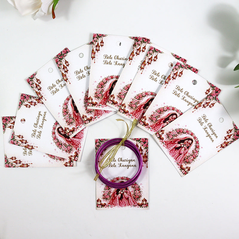 A7 Pink 12 - Churiyan Bangle Gift Cards | Mehndi Wedding Favours | Bangle Holder Cards (Copy) (Copy)