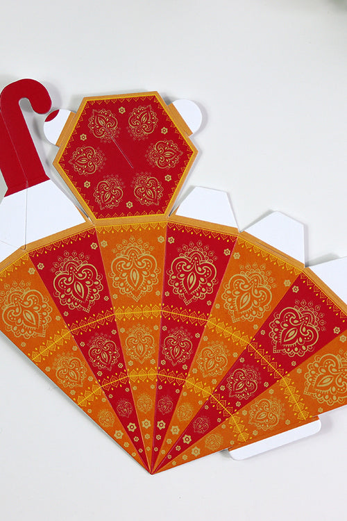 Load image into Gallery viewer, Colourful Cone-Shaped Favour Boxes Orange &amp; Pink CNE 102  – Flat Pack, Fill Your Way
