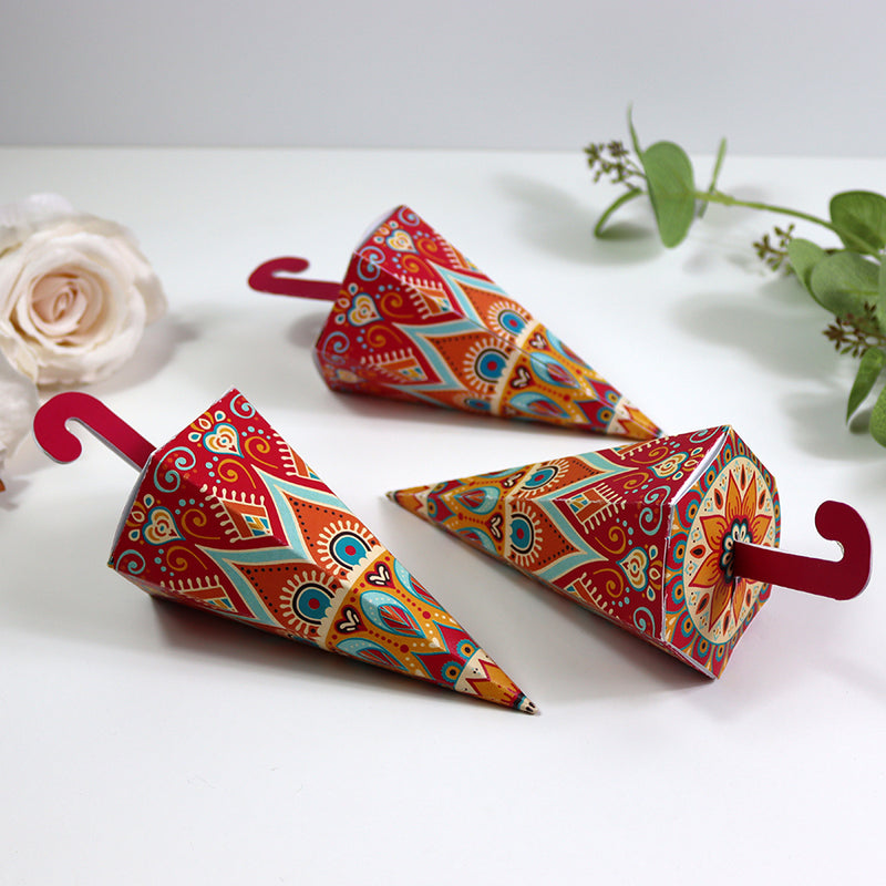 Colourful Cone-Shaped Favour Boxes Pink & Blue CNE 102  – Flat Pack, Fill Your Way