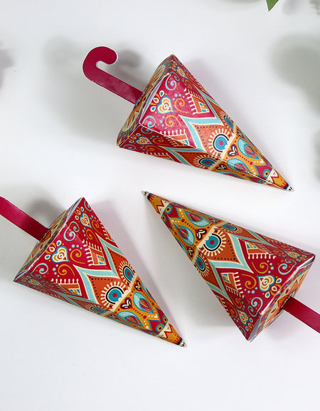 Colourful Cone-Shaped Favour Boxes Pink & Blue CNE 102  – Flat Pack, Fill Your Way