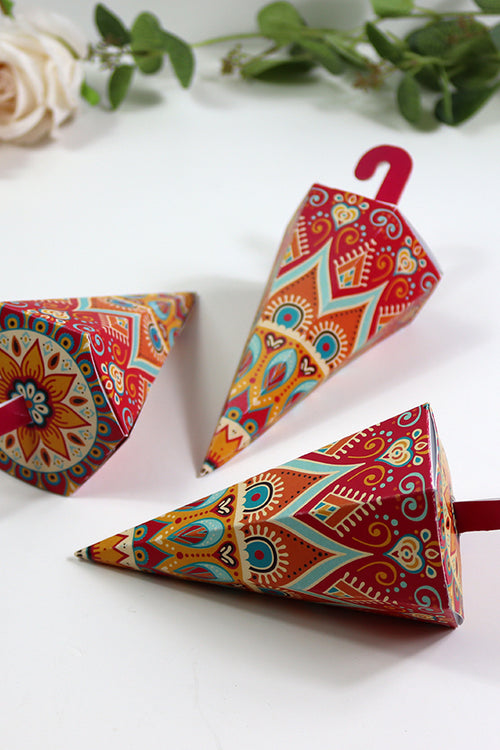 Load image into Gallery viewer, Colourful Cone-Shaped Favour Boxes Pink &amp; Blue CNE 102  – Flat Pack, Fill Your Way
