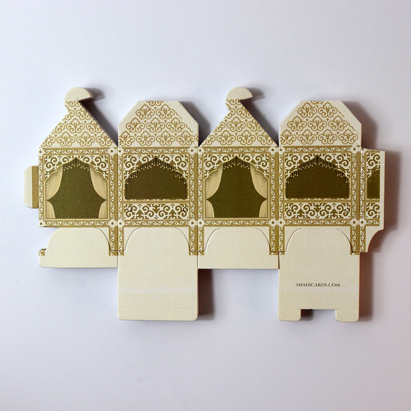 Doli-Shaped Favour Boxes Cream – Flat Pack Wedding & Mehndi Gift Boxes