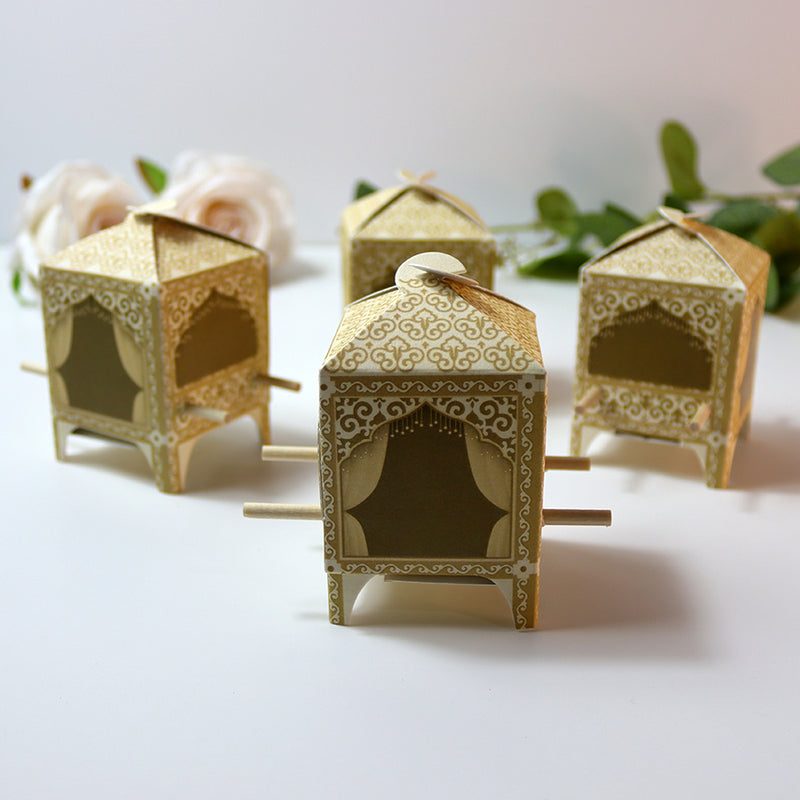 Doli-Shaped Favour Boxes Cream – Flat Pack Wedding & Mehndi Gift Boxes