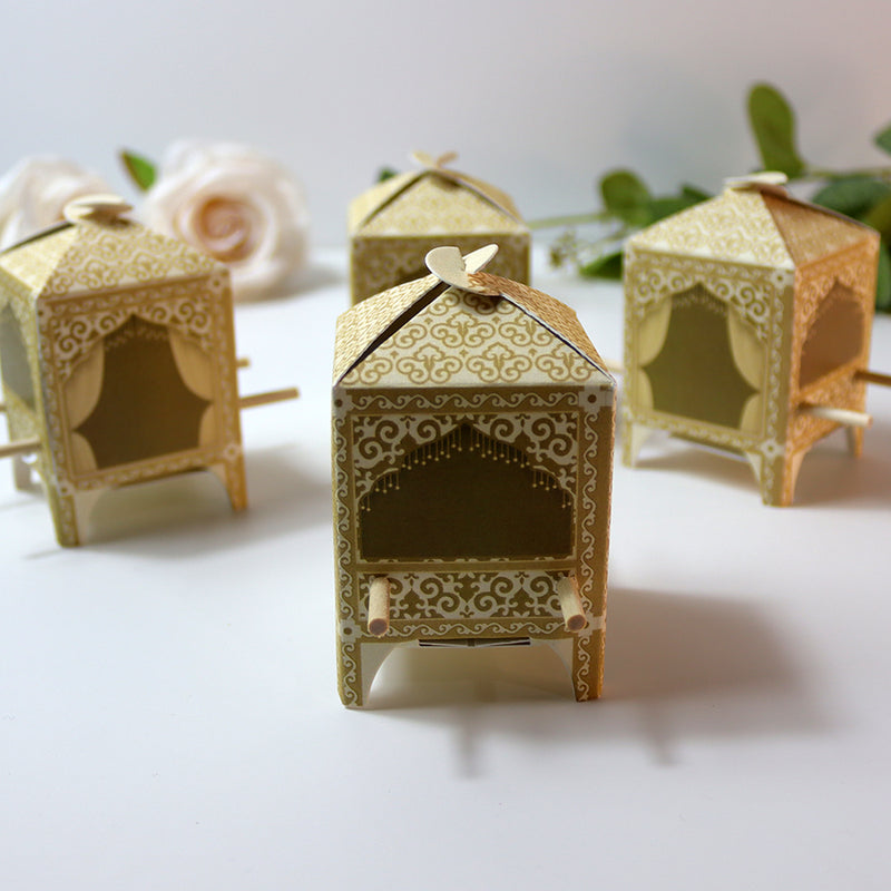 Doli-Shaped Favour Boxes Cream – Flat Pack Wedding & Mehndi Gift Boxes