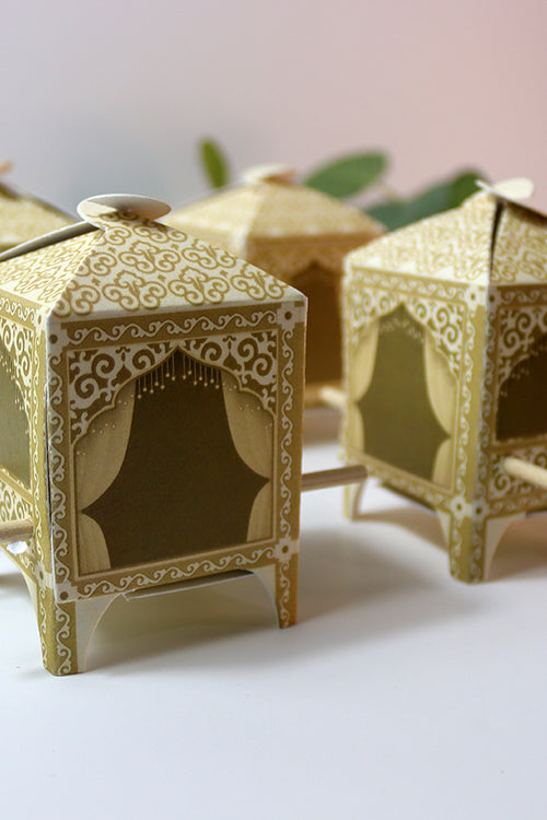 Load image into Gallery viewer, Doli-Shaped Favour Boxes Cream – Flat Pack Wedding &amp; Mehndi Gift Boxes
