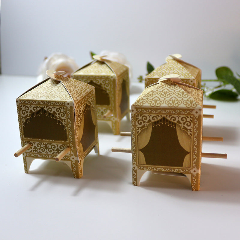 Doli-Shaped Favour Boxes Cream – Flat Pack Wedding & Mehndi Gift Boxes