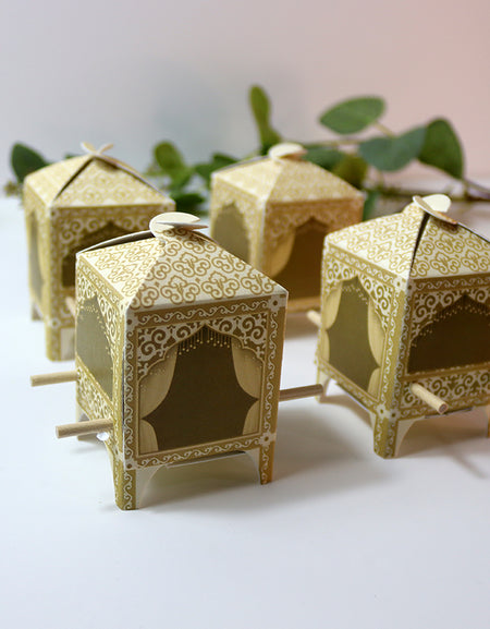 Doli-Shaped Favour Boxes Cream – Flat Pack Wedding & Mehndi Gift Boxes