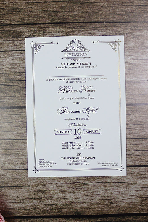 Load image into Gallery viewer, Luxury Gold Foil Invitation with Wax Seal &amp; Dried Flowers TFC 103
