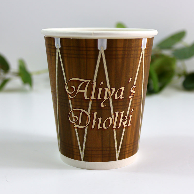 106 Brown Dholki - Mehndi/Dholki Chai Cups | Weddings/Nikkah/Mehndi/Parties