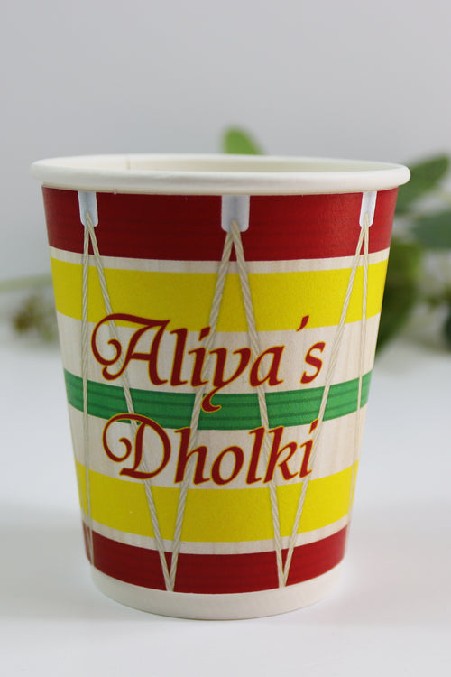 Load image into Gallery viewer, 108 Red &amp; Yellow Dholki - Mehndi/Dholki Chai Cups | Weddings/Nikkah/Mehndi/Parties
