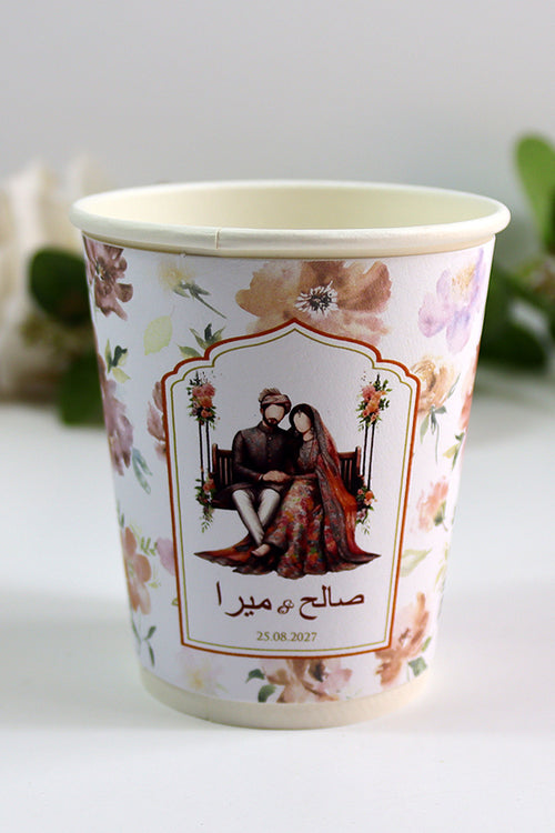 Load image into Gallery viewer, 118 Colourful Bride &amp; Groom - Mehndi/Dholki Chai Cups | Weddings/Nikkah/Mehndi/Parties

