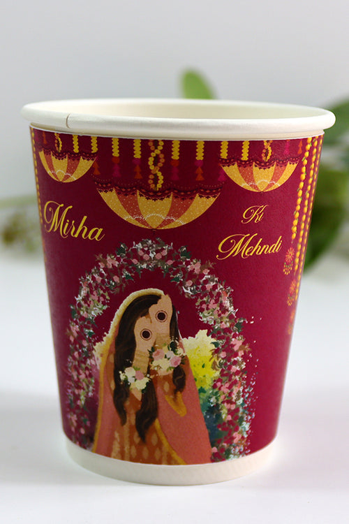 Load image into Gallery viewer, 114 Pink Girl - Mehndi/Dholki Chai Cups | Weddings/Nikkah/Mehndi/Parties
