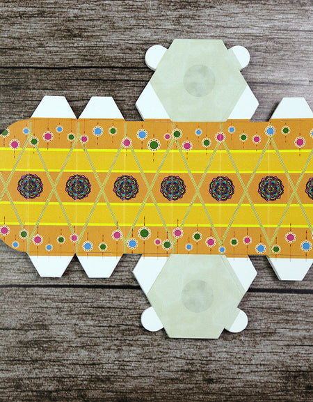 Colourful Dhol-Shaped Favour Boxes DHL 102 – Flat Pack, Fill Your Way