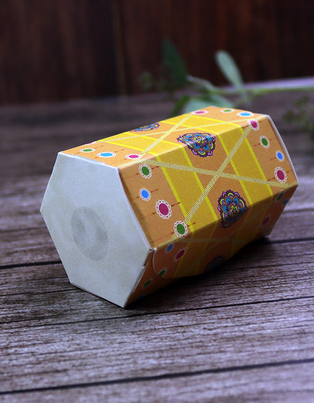 Colourful Dhol-Shaped Favour Boxes DHL 102 – Flat Pack, Fill Your Way