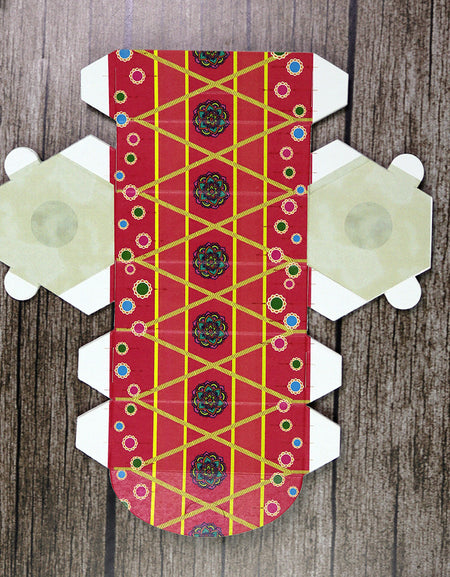 Colourful Dhol-Shaped Favour Boxes DHL 103 – Flat Pack, Fill Your Way