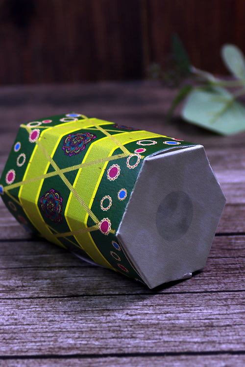 Load image into Gallery viewer, Colourful Dhol-Shaped Favour Boxes Party &amp; Wedding Favours green
