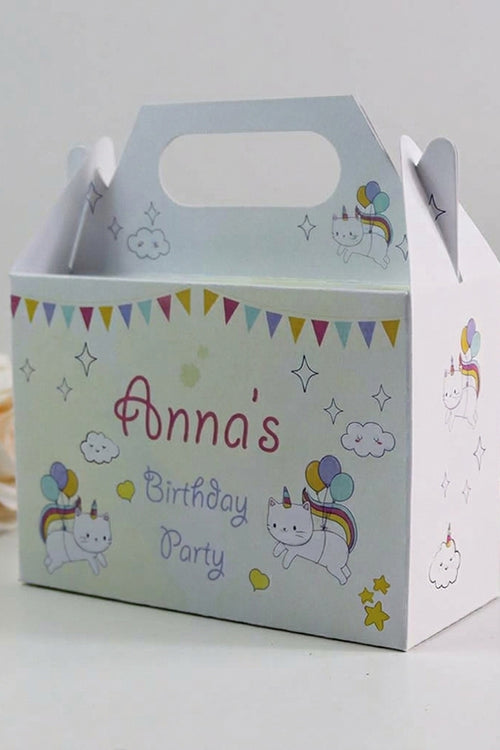 Load image into Gallery viewer, 127 Girl Gable Box - Personalised Kids Birthday Party Gift Boxes, Custom Printed Gable Favour Boxes for Boys and Girls, Party Bags, Treat Boxes
