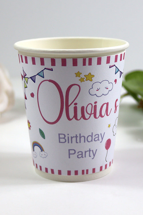 Load image into Gallery viewer, 129 Girl - Personalised Kids Party Cups – Birthday Party
