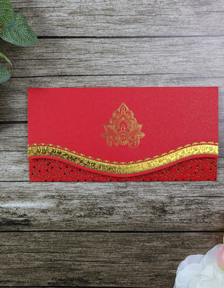 Elegant Indian wedding invitation with a pocket design shaadi cards