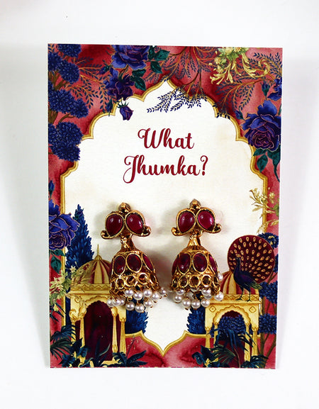 What Jhumka A7 Gift Cards | 111 Pink | Jhumka Earring Holder Cards | Mehndi, Sangeet & Wedding Favours