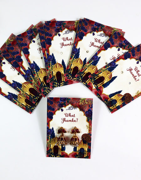 What Jhumka A7 Gift Cards | 111 Pink | Jhumka Earring Holder Cards | Mehndi, Sangeet & Wedding Favours