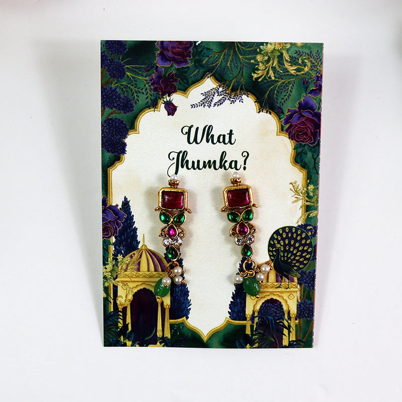 What Jhumka A7 Gift Cards | 112 Green | Jhumka Earring Holder Cards | Mehndi, Sangeet & Wedding Favours