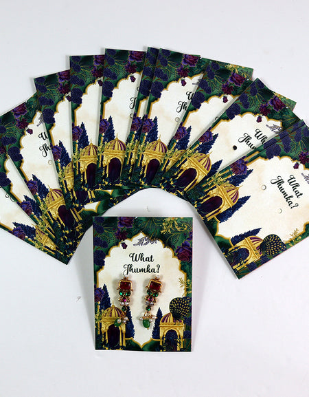 What Jhumka A7 Gift Cards | 112 Green | Jhumka Earring Holder Cards | Mehndi, Sangeet & Wedding Favours