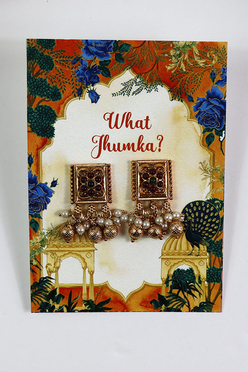 Load image into Gallery viewer, What Jhumka A7 Gift Cards | 113 Orange | Jhumka Earring Holder Cards | Mehndi, Sangeet &amp; Wedding Favours
