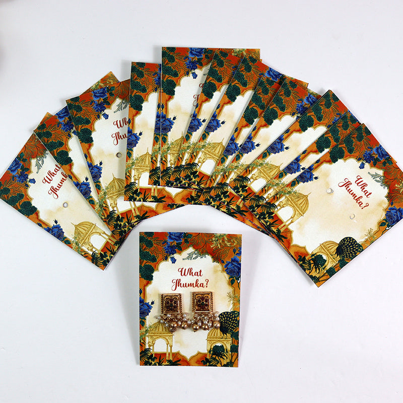 What Jhumka A7 Gift Cards | 113 Orange | Jhumka Earring Holder Cards | Mehndi, Sangeet & Wedding Favours