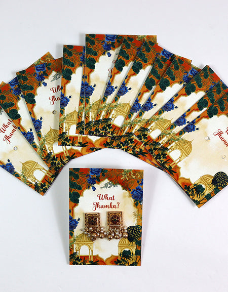 What Jhumka A7 Gift Cards | 113 Orange | Jhumka Earring Holder Cards | Mehndi, Sangeet & Wedding Favours