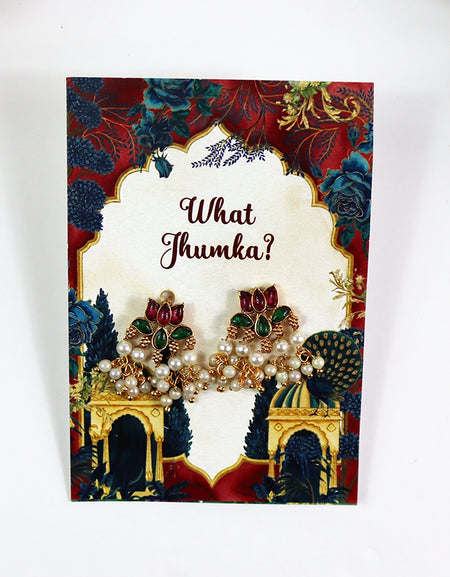 What Jhumka A7 Gift Cards | 114 Red | Jhumka Earring Holder Cards | Mehndi, Sangeet & Wedding Favours