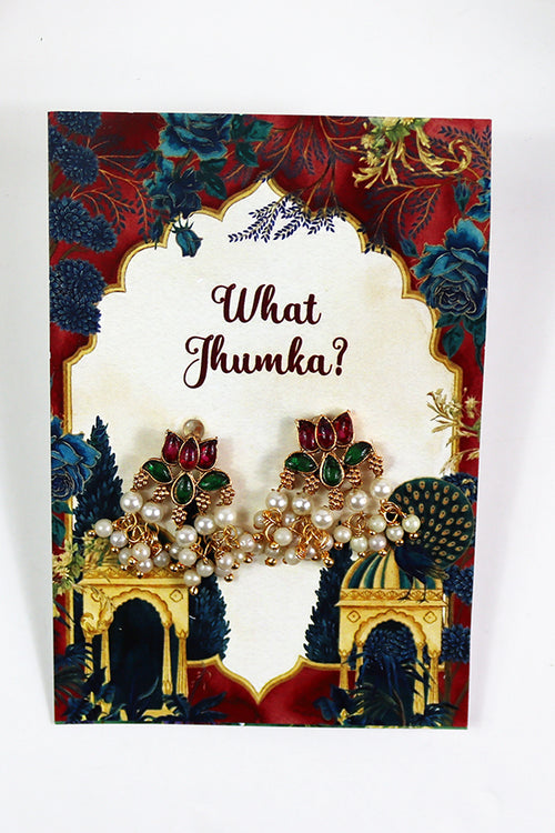Load image into Gallery viewer, What Jhumka A7 Gift Cards | 114 Red | Jhumka Earring Holder Cards | Mehndi, Sangeet &amp; Wedding Favours
