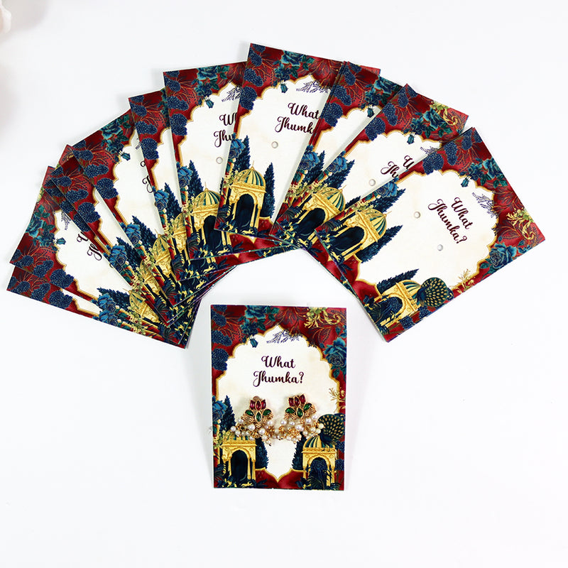 What Jhumka A7 Gift Cards | 114 Red | Jhumka Earring Holder Cards | Mehndi, Sangeet & Wedding Favours