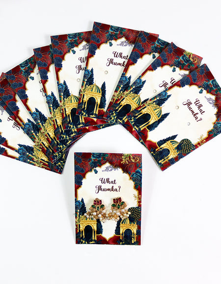 What Jhumka A7 Gift Cards | 114 Red | Jhumka Earring Holder Cards | Mehndi, Sangeet & Wedding Favours