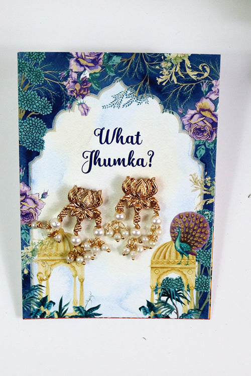 Load image into Gallery viewer, What Jhumka A7 Gift Cards | 115 Blue | Jhumka Earring Holder Cards | Mehndi, Sangeet &amp; Wedding Favours
