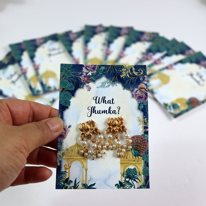 What Jhumka A7 Gift Cards | 115 Blue | Jhumka Earring Holder Cards | Mehndi, Sangeet & Wedding Favours