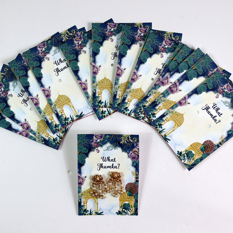 What Jhumka A7 Gift Cards | 115 Blue | Jhumka Earring Holder Cards | Mehndi, Sangeet & Wedding Favours