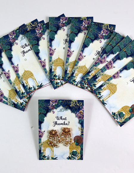 What Jhumka A7 Gift Cards | 115 Blue | Jhumka Earring Holder Cards | Mehndi, Sangeet & Wedding Favours