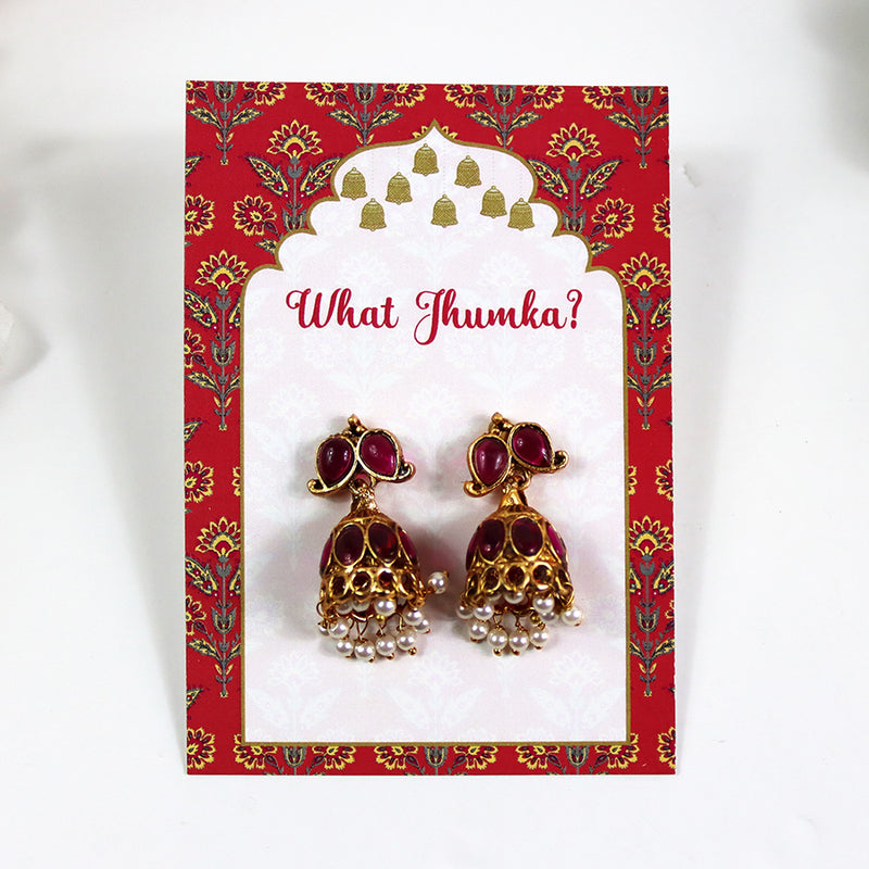What Jhumka A7 Gift Cards | 116 Pink | Marigold Mehndi Sangeet Favor | Jhumka Earring Holder Cards | Mehndi, Sangeet & Wedding Favours