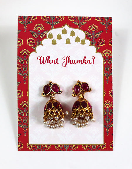 What Jhumka A7 Gift Cards | 116 Pink | Marigold Mehndi Sangeet Favor | Jhumka Earring Holder Cards | Mehndi, Sangeet & Wedding Favours
