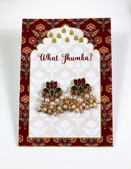 What Jhumka A7 Gift Cards | 117 Red | Marigold Mehndi Sangeet Favor | Jhumka Earring Holder Cards | Mehndi, Sangeet & Wedding Favours